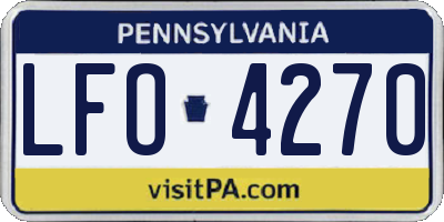 PA license plate LFO4270