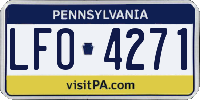 PA license plate LFO4271