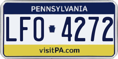 PA license plate LFO4272