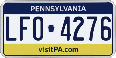 PA license plate LFO4276