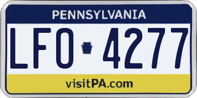 PA license plate LFO4277