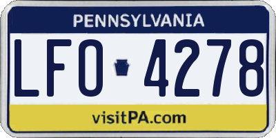 PA license plate LFO4278