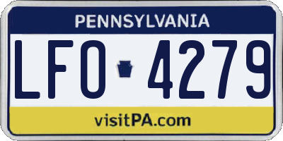 PA license plate LFO4279