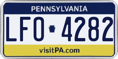 PA license plate LFO4282