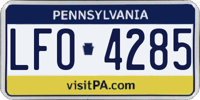 PA license plate LFO4285