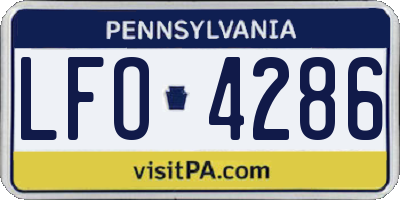 PA license plate LFO4286