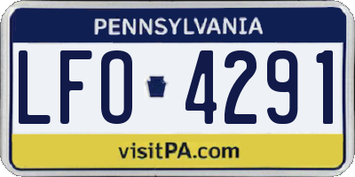 PA license plate LFO4291