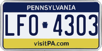 PA license plate LFO4303