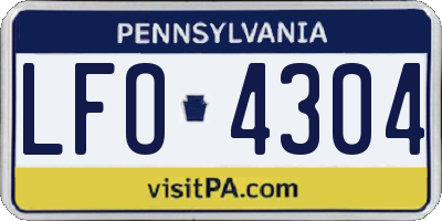 PA license plate LFO4304