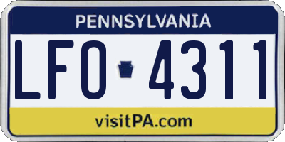 PA license plate LFO4311