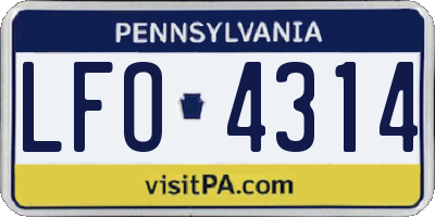 PA license plate LFO4314