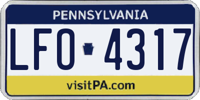 PA license plate LFO4317