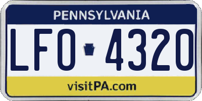 PA license plate LFO4320