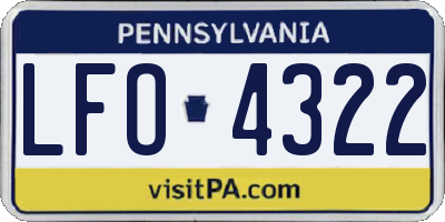 PA license plate LFO4322