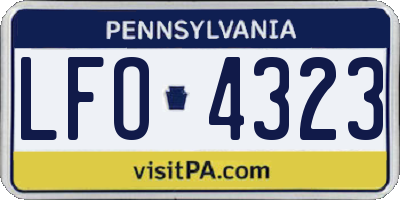 PA license plate LFO4323