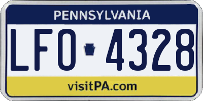 PA license plate LFO4328