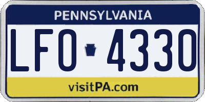 PA license plate LFO4330