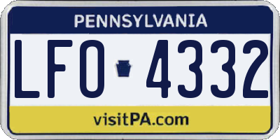 PA license plate LFO4332