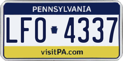 PA license plate LFO4337