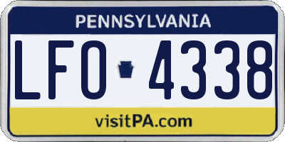 PA license plate LFO4338