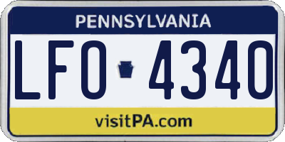 PA license plate LFO4340