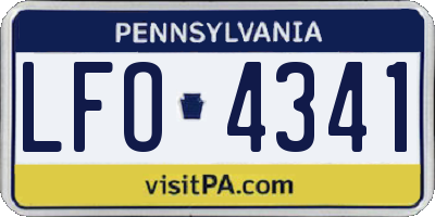 PA license plate LFO4341