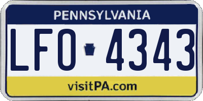 PA license plate LFO4343