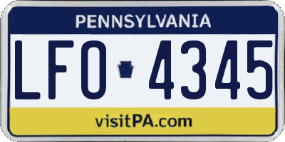 PA license plate LFO4345