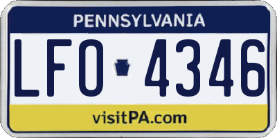 PA license plate LFO4346