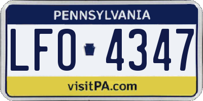 PA license plate LFO4347