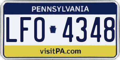 PA license plate LFO4348