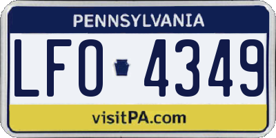 PA license plate LFO4349