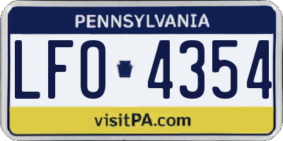 PA license plate LFO4354