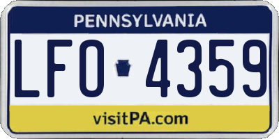 PA license plate LFO4359