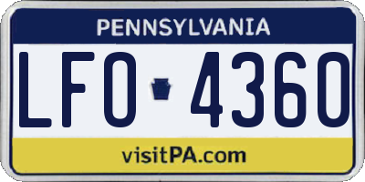 PA license plate LFO4360