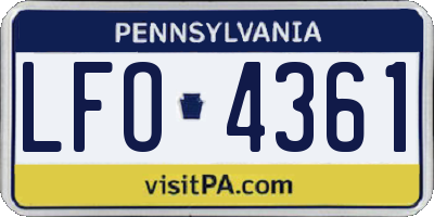 PA license plate LFO4361