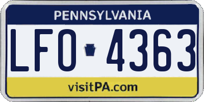 PA license plate LFO4363