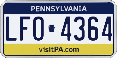 PA license plate LFO4364