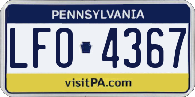 PA license plate LFO4367