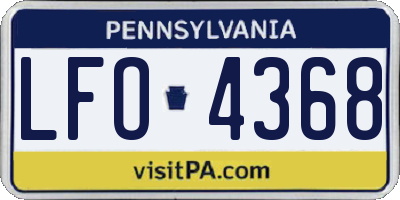 PA license plate LFO4368