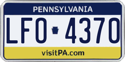 PA license plate LFO4370