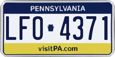 PA license plate LFO4371