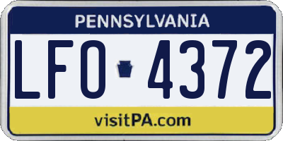 PA license plate LFO4372