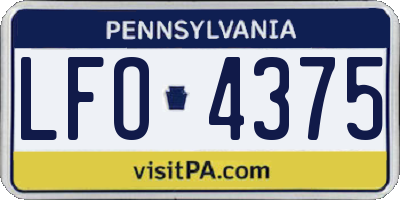 PA license plate LFO4375
