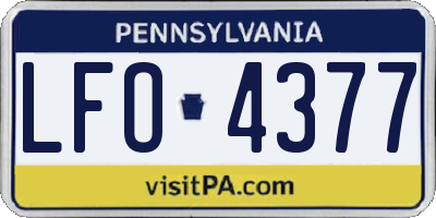 PA license plate LFO4377