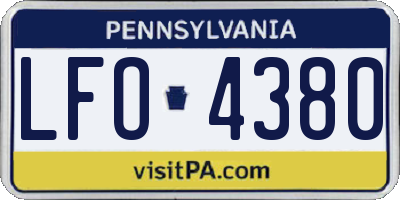 PA license plate LFO4380