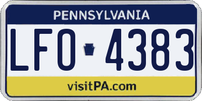 PA license plate LFO4383