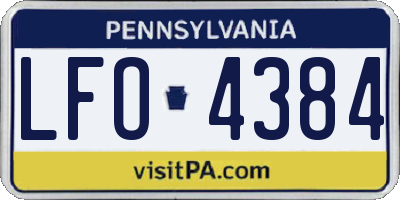 PA license plate LFO4384
