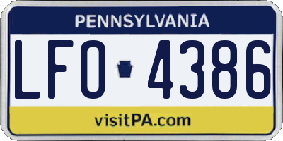 PA license plate LFO4386