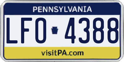 PA license plate LFO4388